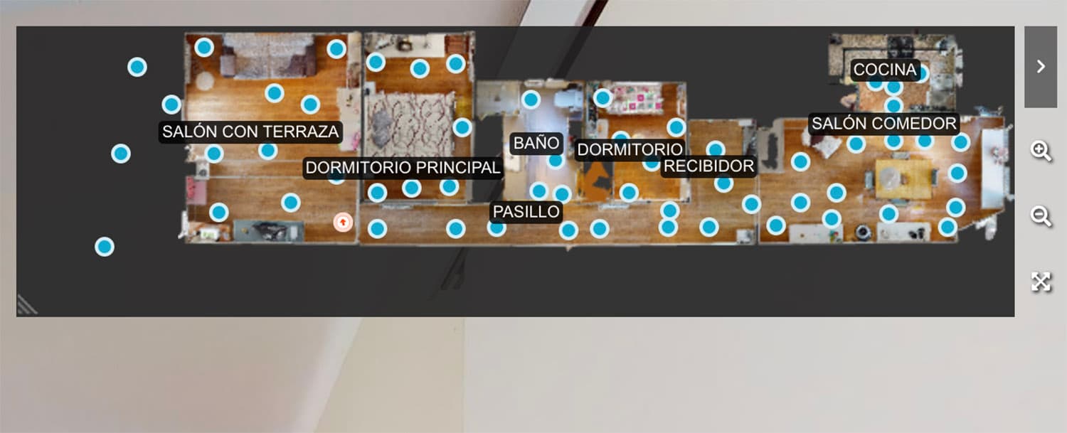tour virtual matterport minimapa piso