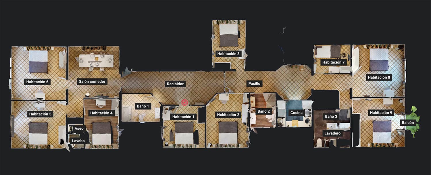 tour virtual matterport plano distribución